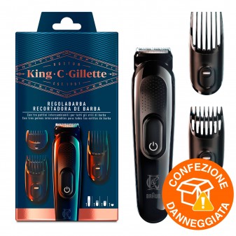 King C Gillette Rasoio Elettrico Regolabarba Beard Trimmer con 3