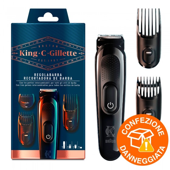 King C Gillette Rasoio Elettrico Regolabarba Beard Trimmer con 3 King C Gillette Rasoio Elettrico Regolabarba Beard Trimmer con 3