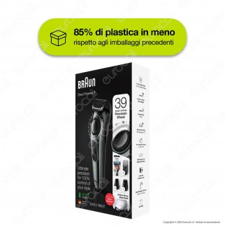 Braun BT7220 Regolabarba Tagliacapelli a Batteria Ricaricabile con 39
