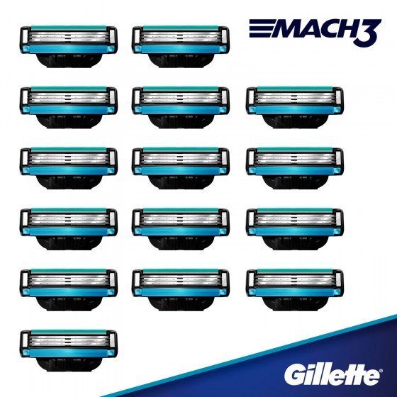 Gillette Mach3 Lamette di Ricambio a 3 Lame in Acciaio - 15 Ricambi Gillette Mach3 Lamette di Ricambio a 3 Lame in Acciaio - 15 Ricambi
