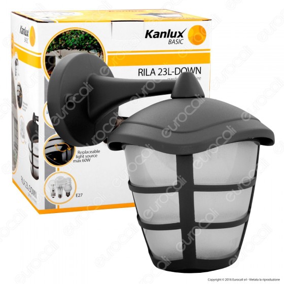 Kanlux RILA 23L-DOWN Portalampada da Giardino Wall Light da Muro per Kanlux RILA 23L-DOWN Portalampada da Giardino Wall Light da Muro per