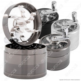 Grinder Tritatabacco 4 Parti in Metallo - con Manovella
