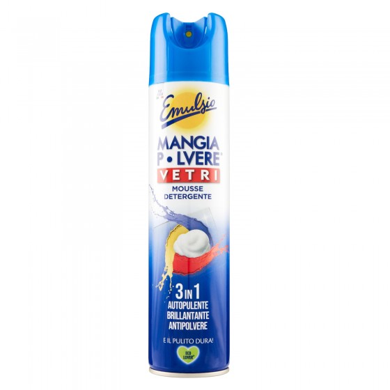Emulsio Mangia Polvere Vetri Mousse Detergente Brillantante e Emulsio Mangia Polvere Vetri Mousse Detergente Brillantante e