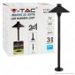 V-Tac VT-907 Lampada da Giardino 7W Fissaggio a Pavimento o Interramento IP65 Colore Nero - SKU 20316 / 20317 / 20318