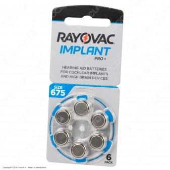 Rayovac Coclear Implant Pro+ Misura 675 - Blister 6 Batterie per Protesi Acustiche