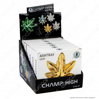 Champ High Posacenere da Tavolo in Porcellana - Foglia di Canapa