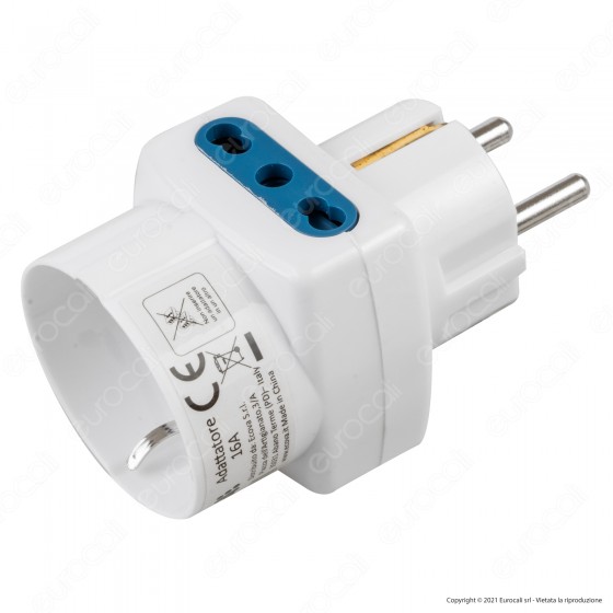 Ecova Adattatore Triplo con 1 Presa Schuko 10/16 A 2P+T e 2 Prese Ecova Adattatore Triplo con 1 Presa Schuko 10/16 A 2P+T e 2 Prese
