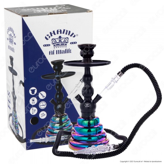 Champ Al Malik Fes Narghilè Shisha in Vetro Cromato Rainbow 1 Hose Champ Al Malik Fes Narghilè Shisha in Vetro Cromato Rainbow 1 Hose