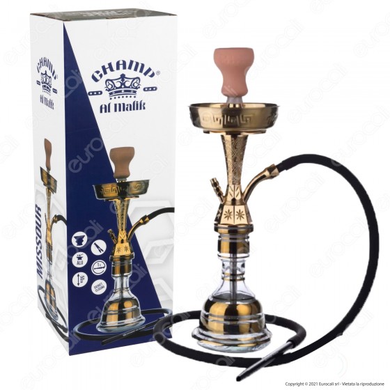 Champ Al Malik Missour Narghilè Shisha in Vetro Trasperente e Champ Al Malik Missour Narghilè Shisha in Vetro Trasperente e