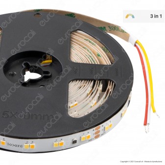 LEDCO Striscia LED Monocolore Changing Color 3in1 Bianco Dinamico 24V 120 LED/metro CRI≥95 - Bobina da 5 metri - mod. SL120BD20