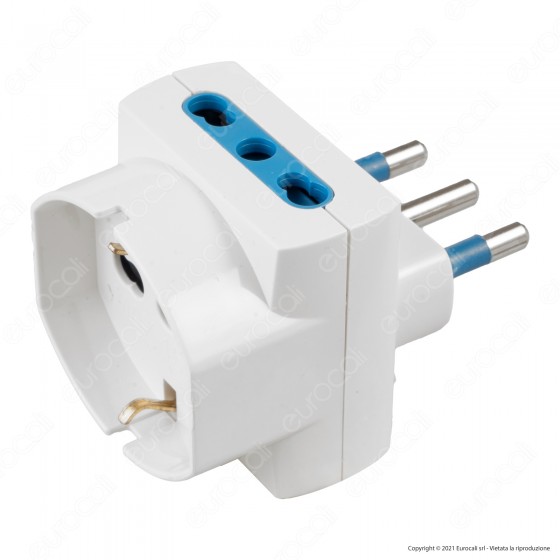 Ecova Adattatore Triplo con 1 Presa Schuko + 10/16 A 2P+T e 2 Prese Ecova Adattatore Triplo con 1 Presa Schuko + 10/16 A 2P+T e 2 Prese