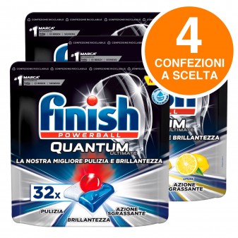 Finish Powerball Quantum Kit da 4 Buste a Scelta Classico o Limone