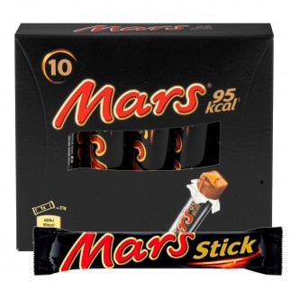 Mars Sticks Snack con Malto e Caramello Ricoperto di Cioccolato - Box