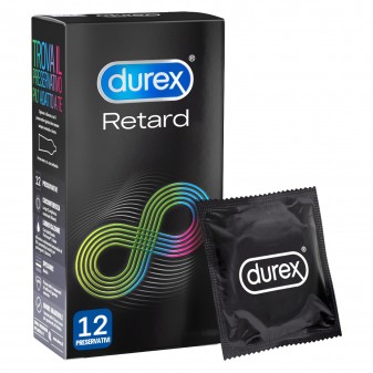 Preservativi Durex Retard ad Azione Ritardante e Forma Easy-On - Confezione da 12 Profilattici