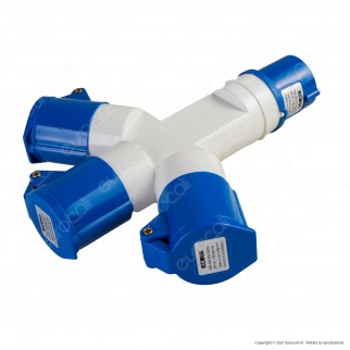 Ecova Multipresa Adattatore Industriale Spina e 3 Prese 16A 6h 2P+T