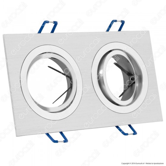 V-Tac VT-783SQ Portafaretto Orientabile da Incasso per 2 Lampadine V-Tac VT-783SQ Portafaretto Orientabile da Incasso per 2 Lampadine