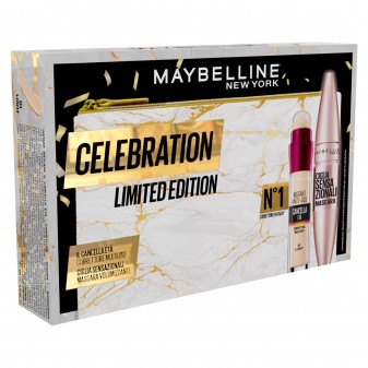 Maybelline New York Celebration Limited Edition Pochette + Mascara + Correttore Multiuso Coffret Iar Light