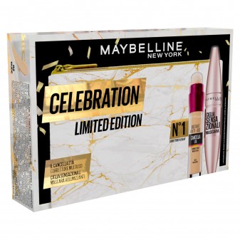 Maybelline New York Celebration Limited Edition Pochette + Mascara + Correttore Multiuso Coffret Iar Nude