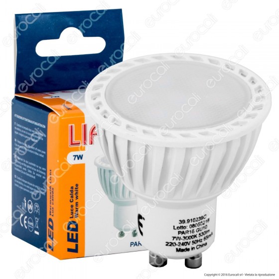 Life PAR16 Lampadina LED GU10 7W Faretto Spotlight 110° - mod. Life PAR16 Lampadina LED GU10 7W Faretto Spotlight 110° - mod.