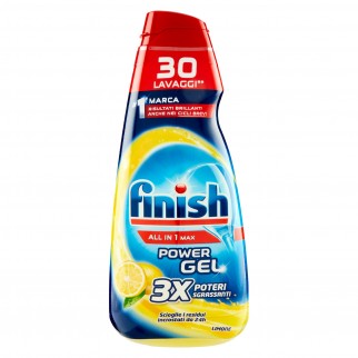 Finish Power Gel All in 1 Max al Limone per Lavastoviglie - 3 Flaconi