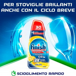 Finish Power Gel All in 1 Max al Limone per Lavastoviglie - 3 Flaconi