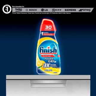 Finish Power Gel All in 1 Max al Limone per Lavastoviglie - 3 Flaconi