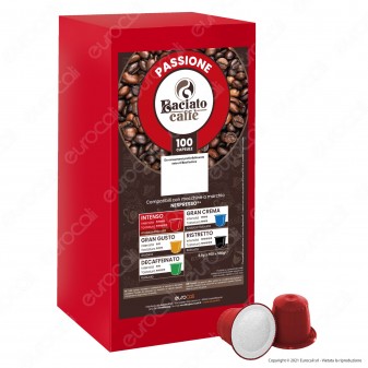 Baciato Caffè Linea Passione Intenso Cialde Compatibili Nespresso - Confezione da 100 Capsule