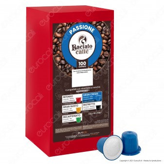 Baciato Caffè Linea Passione Gran Crema Cialde Compatibili Nespresso - Confezione da 100 Capsule