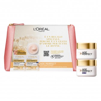 L'Oréal Paris Pochette Age Perfect Collagen Expert Trattamento Rimagliante Anti-Rilassamento Giorno e Notte per Pelli Mature