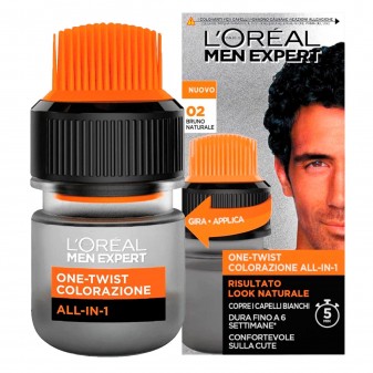 L'Oréal Men Expert One Twist Colorazione All-in-One Tinta per Uomo Colore Bruno Naturale