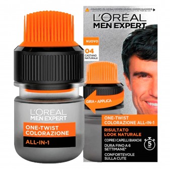 L'Oréal Men Expert One Twist Colorazione All-in-One Tinta per Uomo Colore Castano Naturale