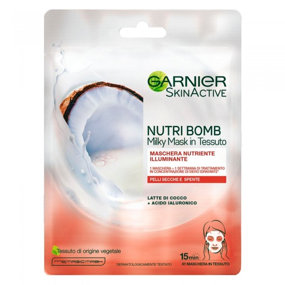 Garnier Skinactive Maschera in Tessuto Nutri Bomb Latte di Cocco - Garnier Skinactive Maschera in Tessuto Nutri Bomb Latte di Cocco -
