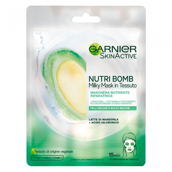 Garnier Skinactive Maschera in Tessuto Nutri Bomb Latte di Mandorla - Garnier Skinactive Maschera in Tessuto Nutri Bomb Latte di Mandorla -