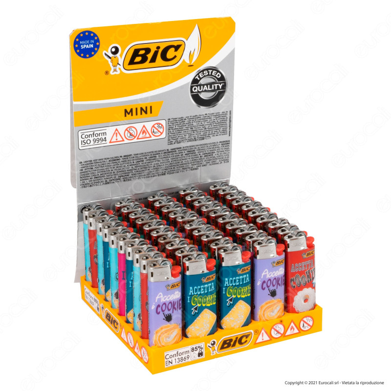 BIC Mini Accendini Con Motivi Vari - Confezione Da 10 Pezzi - Classici Mini Accendini A Ruota - 5
