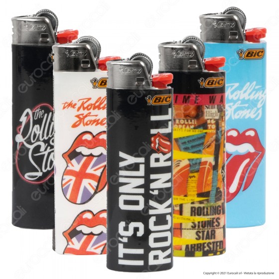 Bic Maxi J26 Grande Fantasia Rolling Stones - Serie da 5 Accendini Bic Maxi J26 Grande Fantasia Rolling Stones - Serie da 5 Accendini