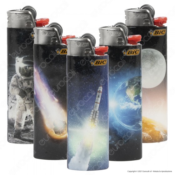 Bic Maxi J26 Grande Fantasia Space - Serie da 5 Accendini Bic Maxi J26 Grande Fantasia Space - Serie da 5 Accendini