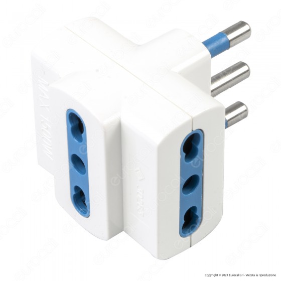 Ecova Adattatore Triplo con Spina 16A 2P+T e 3 Prese 10/16A 2P+T Ecova Adattatore Triplo con Spina 16A 2P+T e 3 Prese 10/16A 2P+T