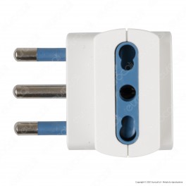 Ecova Adattatore Triplo con Spina 16A 2P+T e 3 Prese 10/16A 2P+T