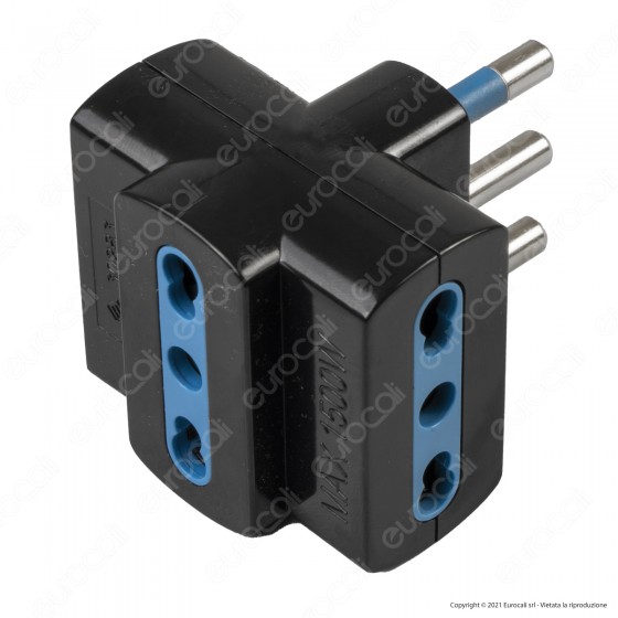 Ecova Adattatore Triplo con Spina 16A 2P+T e 3 Prese 10/16A 2P+T Ecova Adattatore Triplo con Spina 16A 2P+T e 3 Prese 10/16A 2P+T