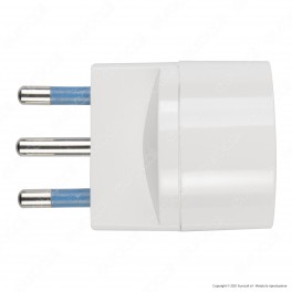 Ecova Adattatore Singolo Spina 16A 2P+T con Presa Schuko + 10A 2P+T