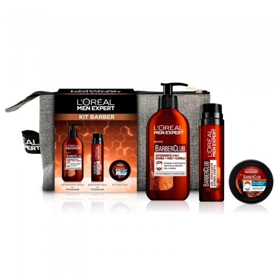 L'Oréal Paris Men Expert Barber Club Kit con Detergente 3in1 Gel Viso L'Oréal Paris Men Expert Barber Club Kit con Detergente 3in1 Gel Viso