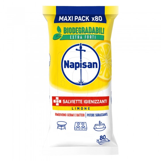 Napisan Salviette Biodegradabili Sgrassanti e Igienizzanti Limone - Napisan Salviette Biodegradabili Sgrassanti e Igienizzanti Limone -