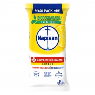 Napisan Salviette Biodegradabili Sgrassanti e Igienizzanti Limone -