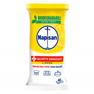 Napisan Salviette Biodegradabili Igienizzanti Limone - Confezione da