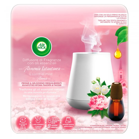 Air Wick Diffusore di Fragranze con Oli Essenziali e Ricarica Peonia Air Wick Diffusore di Fragranze con Oli Essenziali e Ricarica Peonia