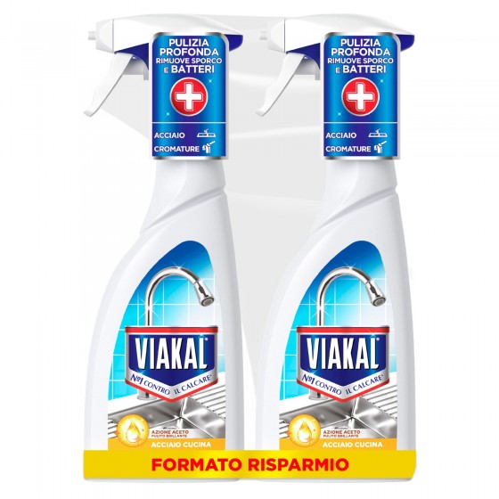Viakal Aceto Spray Anticalcare Acciaio Cucina - 2 Flaconi da 700ml Viakal Aceto Spray Anticalcare Acciaio Cucina - 2 Flaconi da 700ml