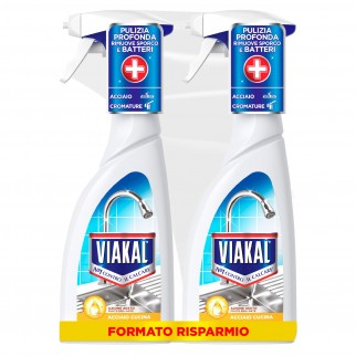 Viakal Aceto Spray Anticalcare Acciaio Cucina - 2 Flaconi da 700ml