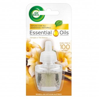Air Wick Essential Oils Ricarica per Diffusore Elettrico Profumo Vaniglia e Thè Bianco - Confezione da 1 Ricarica