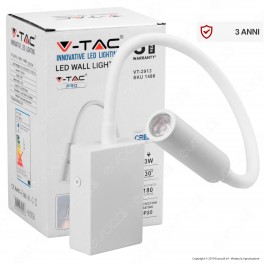 V-Tac PRO VT-2913 Lampada da Muro Wall Light LED CREE 3W Colore Bianco - SKU 1486