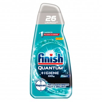 Finish Quantum +Igiene Gel Fresh per Lavastoviglie 26 Lavaggi - Flacone da 560ml